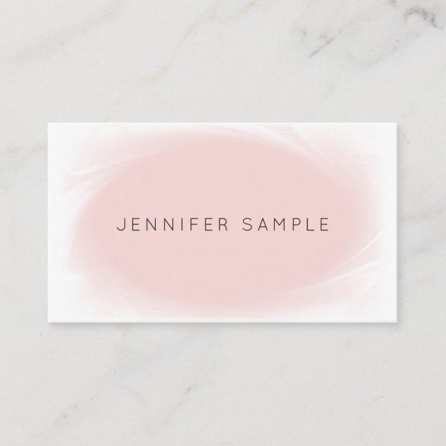 Sophisticated Design Pink Modern Professional Business Card (Front)