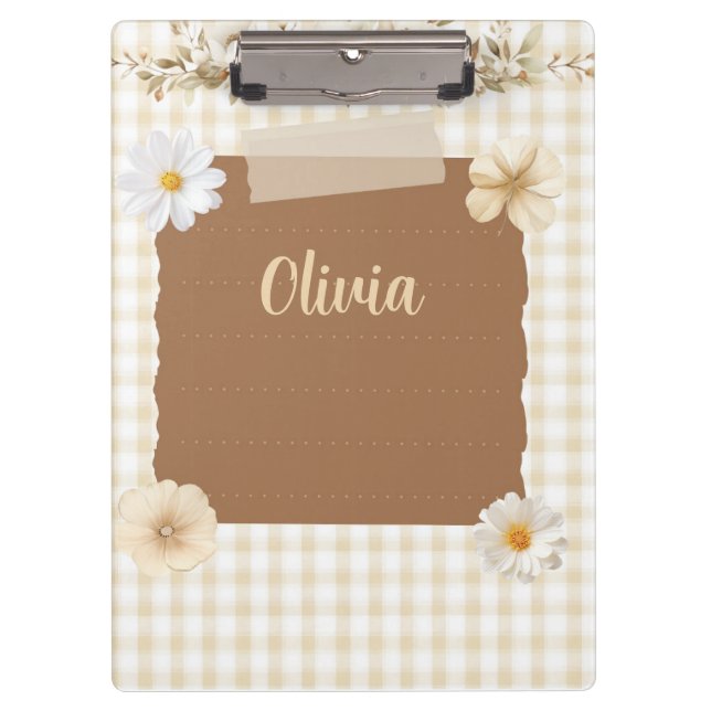 Sophisticated Design with Quiet Stamp & Rose  Clipboard (Front)