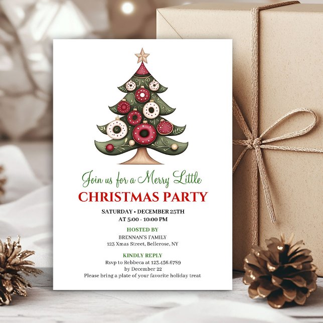 Sophisticated designer Christmas tree holiday  Invitation (Sophisticated designer Christmas tree holiday invite)