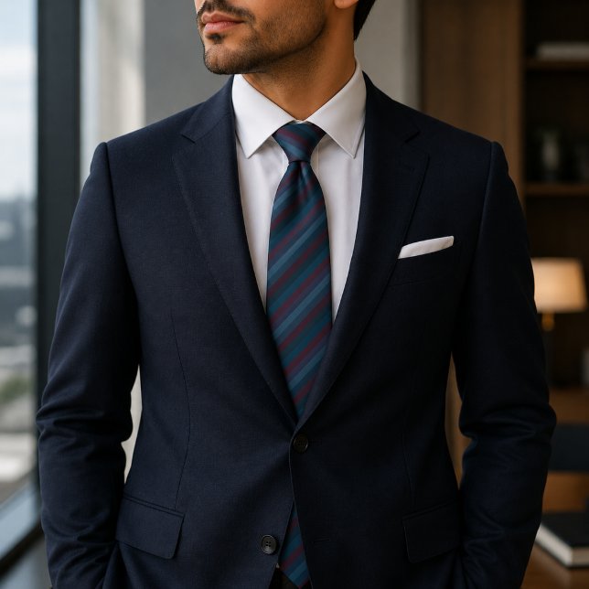Sophisticated Diagonal Striped Pattern Neck Tie (Creator Uploaded)