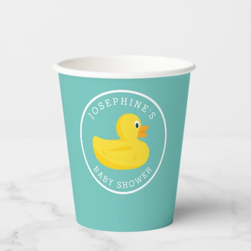 Sophisticated Duck Baby Shower Blue Custom Color Paper Cups