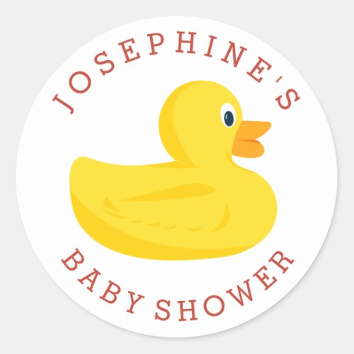 Sophisticated Duck Baby Shower Custom Color Classic Round Sticker