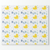 Sophisticated Duck Blue Baby Gift Wrapping Paper (Flat)