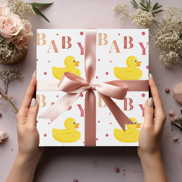 Sophisticated Duck Peach Baby Gift Wrapping Paper