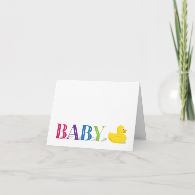 Sophisticated Duck Rainbow Baby Thank You Cards (Front)