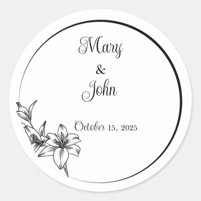Sophisticated Elegance Classic Round Sticker (Front)
