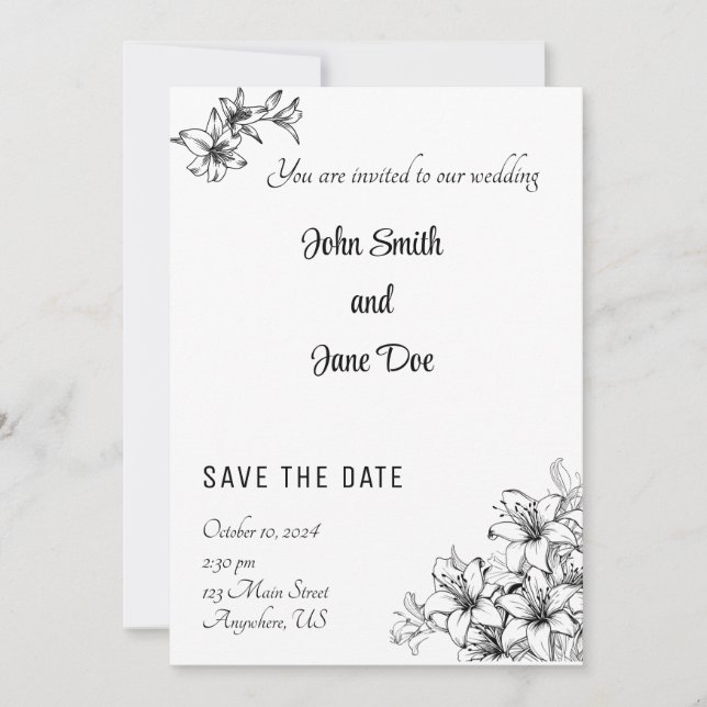Sophisticated Elegance Floral Invitation (Front)