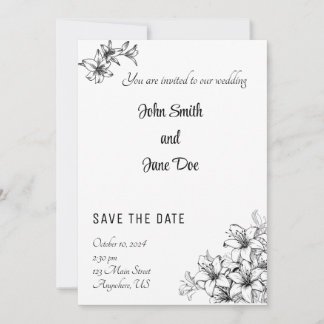 Sophisticated Elegance Floral Invitation