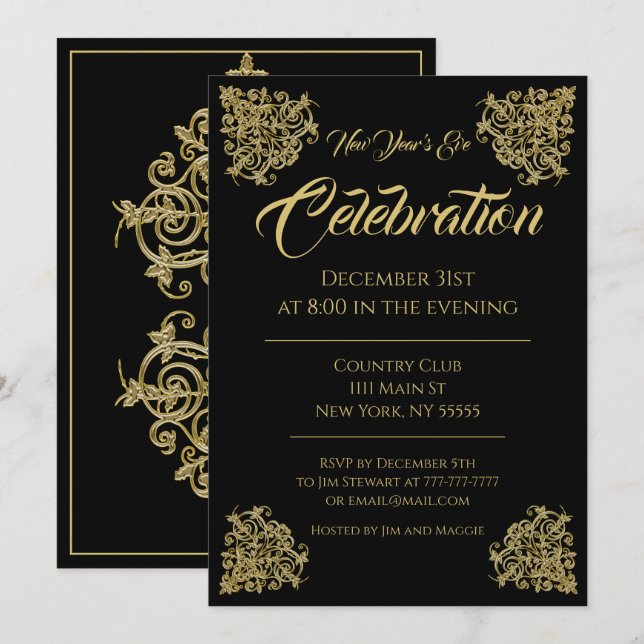 Sophisticated Elegance Party Invitation (Front/Back)