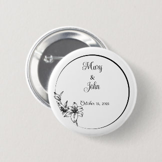 Sophisticated Elegance Wedding Keepsake Button