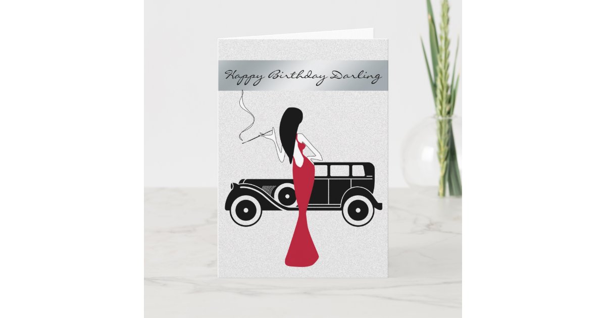 Sophisticated Elegant Chic Woman Happy Birthday Card Zazzle Com