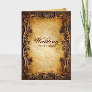 Sophisticated Elegant western vintage wedding Holiday Card