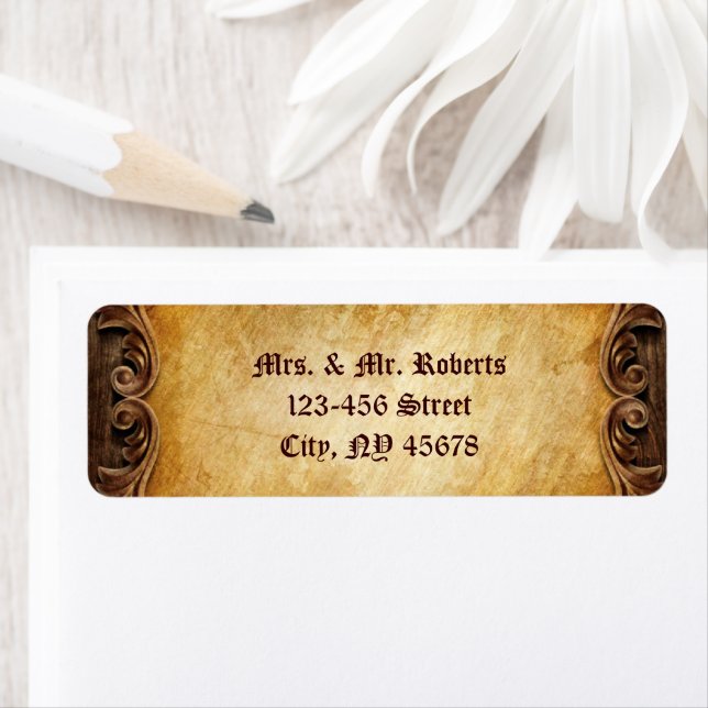 Sophisticated Elegant  western vintage wedding Label (Insitu)
