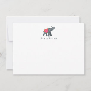 Sophisticated Elephant Icon Flat Note Card
