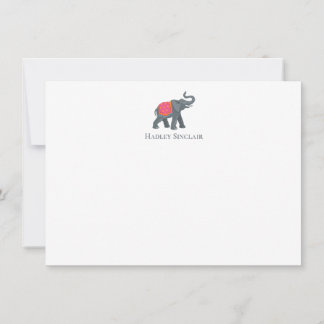 Sophisticated Elephant Icon Flat Note Card