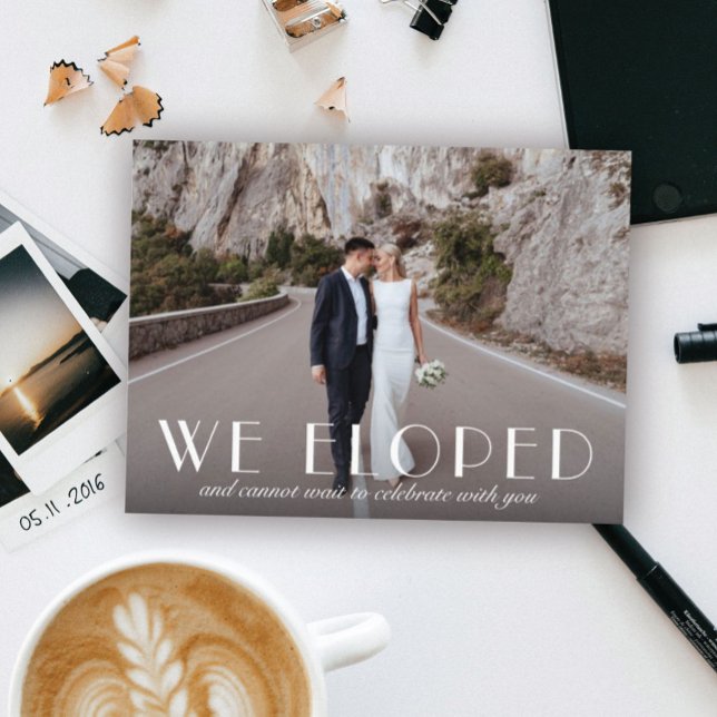 Sophisticated Elopement Photo Announcement Postcard (Creator Uploaded)