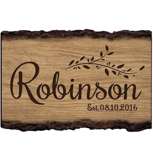Sophisticated Engraved Wooden Housewarming Sign (Front)