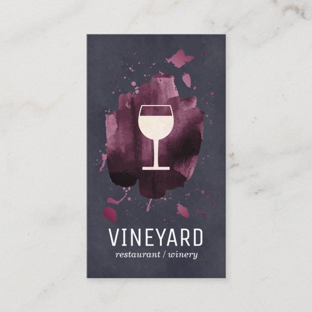 Sophisticated Expressive Wine Glass Business Card (Front)