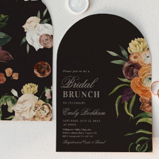 Sophisticated Floral Arch Bridal Brunch Invitation
