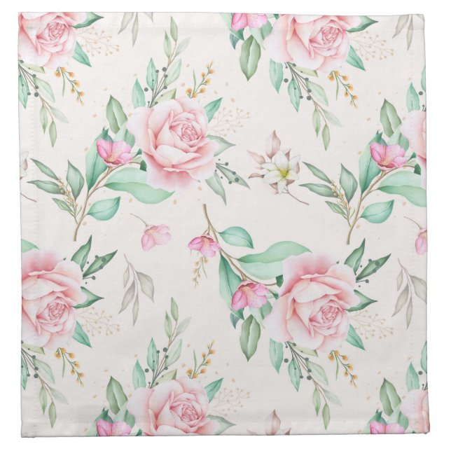 Sophisticated Floral Cloth Napkin (Front)