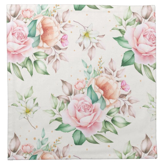 Sophisticated Floral Cloth Napkin (Front)