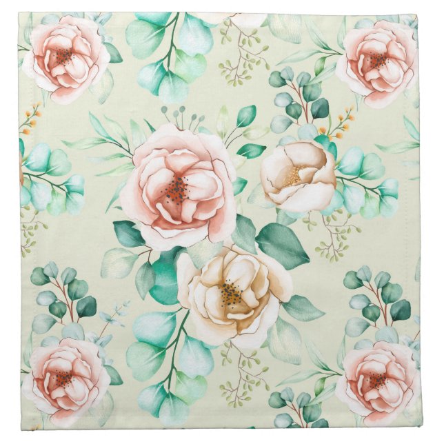 Sophisticated Floral Cloth Napkin (Front)
