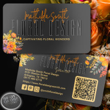 Sophisticated Floral Design Black Orange Flowers 