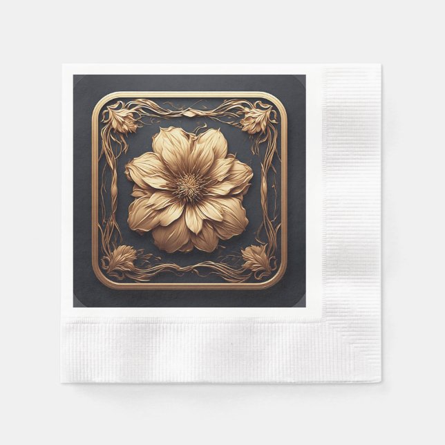 Sophisticated Floral Design Wedding & Event Napkins (Front)
