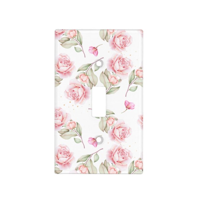 Sophisticated Floral Light Switch Cover (Front)