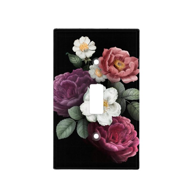 Sophisticated Floral Light Switch Cover (Front)