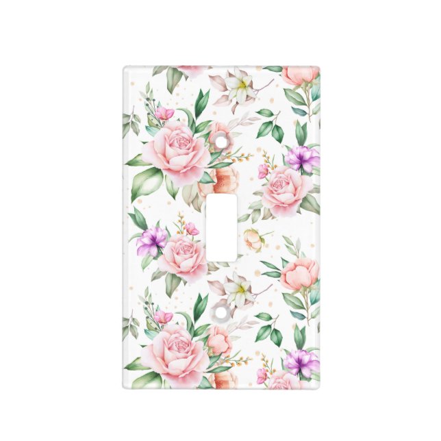 Sophisticated Floral Light Switch Cover (Front)