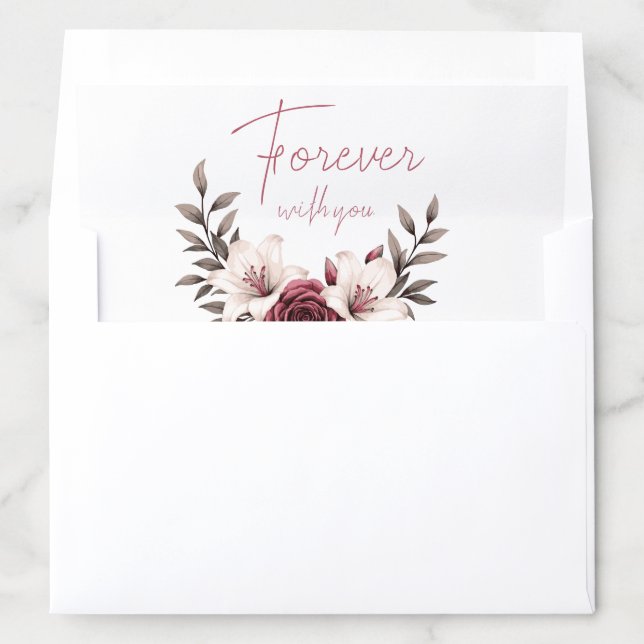 Sophisticated Floral Micro-Wedding Suite (White) Envelope Liner (In Envelope)