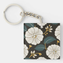 Sophisticated Floral Pattern with White Blossoms