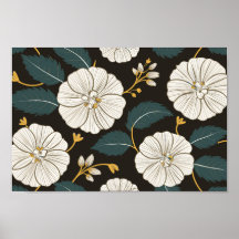 Sophisticated Floral Pattern with White Blossoms