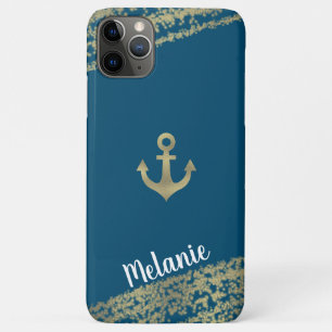 Sophisticated Foil Gold Edges Sailor Marine iPhone 11 Pro Max Case