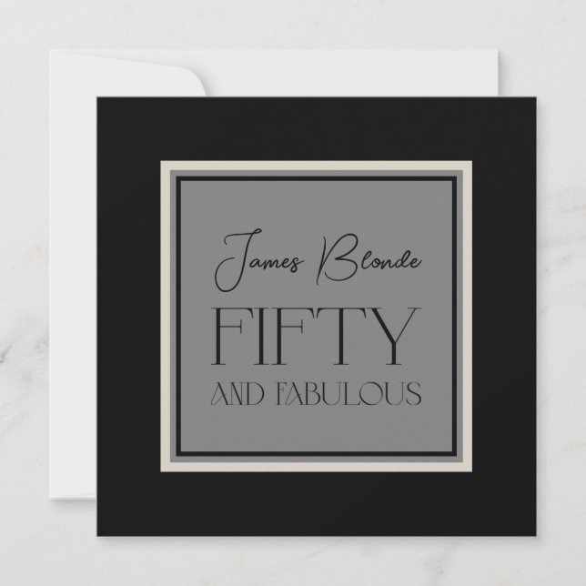 Sophisticated For Him Fifty & Fabulous Party Invitation (Front)