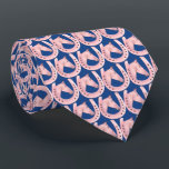 Sophisticated French Blue Pink Horse & Horseshoe Neck Tie<br><div class="desc">Make a statement with this stylish French blue tie with pink horse and horseshoe accents. A sophisticated eye-catching design that is perfect for any horse racing event whether it is an elegant day at the races or derby day party. A winning gift for horse racing fans and equestrian enthusiasts.</div>