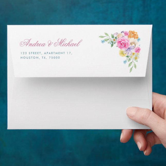 Sophisticated Garden Tea Party Floral Chic Wedding Envelope (Hand)