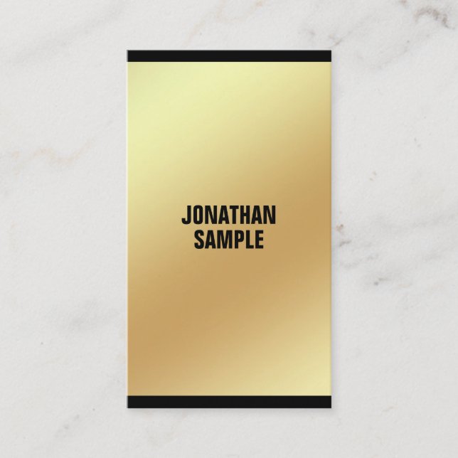 Sophisticated Glam Gold Look Modern Plain Luxury Business Card (Front)