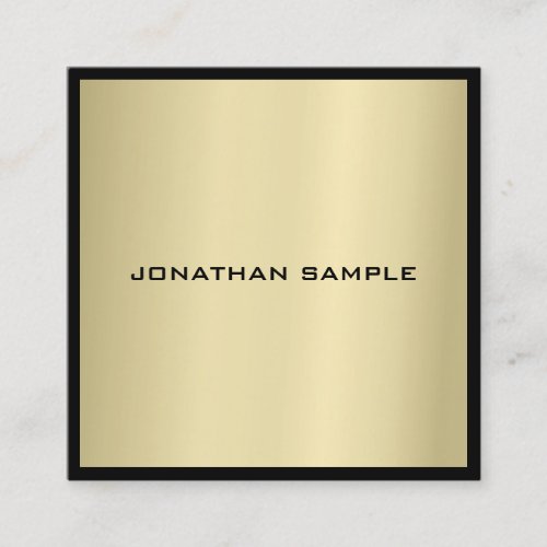 Sophisticated Glamour Gold Look Modern Luxury Square Business Card