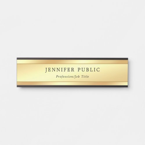 Sophisticated Glamour Modern Faux Gold Template Door Sign