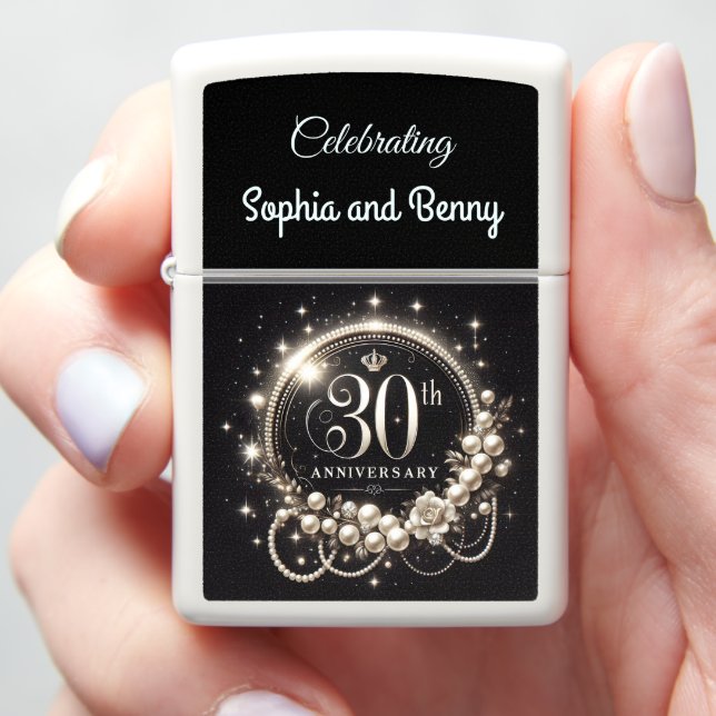 Sophisticated Glow: 30th Anniversary Design W Zippo Lighter (In Hand)