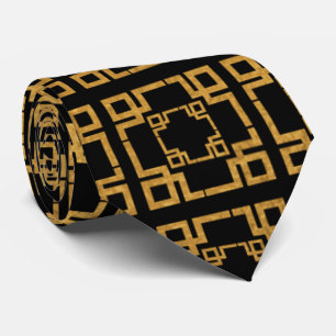 Sophisticated Gold Abstract Mens Neck Tie
