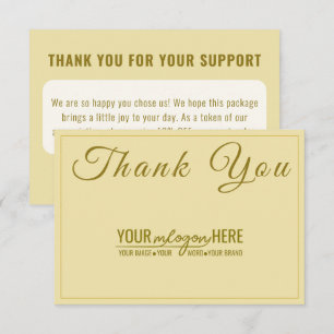 Sophisticated Gold Boutique Logo Social Media Thank You Card