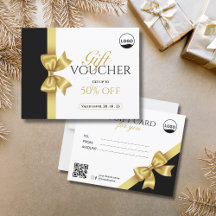 Sophisticated Gold Bow Gift Voucher