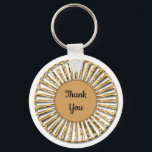 Sophisticated Gold Circle General Thank You Keychain<br><div class="desc">This sophisticated design is an inexpensive way to express your appreciation to someone. The gold circle provides the background for your text. "Thank you" can be changed to anything you wish to express. Solid background color may also be changed.</div>