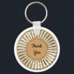 Sophisticated Gold Circle General Thank You Keychain<br><div class="desc">This sophisticated design is an inexpensive way to express your appreciation to someone.  The gold circle provides the background for your text.  "Thank you" can be changed to anything you wish to express.  Solid background color may also be changed.</div>