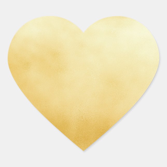 Sophisticated Gold Faux Foil Heart Sticker (Front)