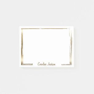Sophisticated gold frame personalized post-it notes