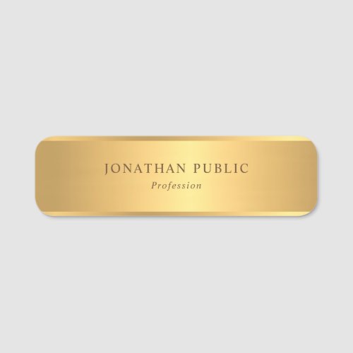Sophisticated Gold Look Elegant Modern Template Name Tag